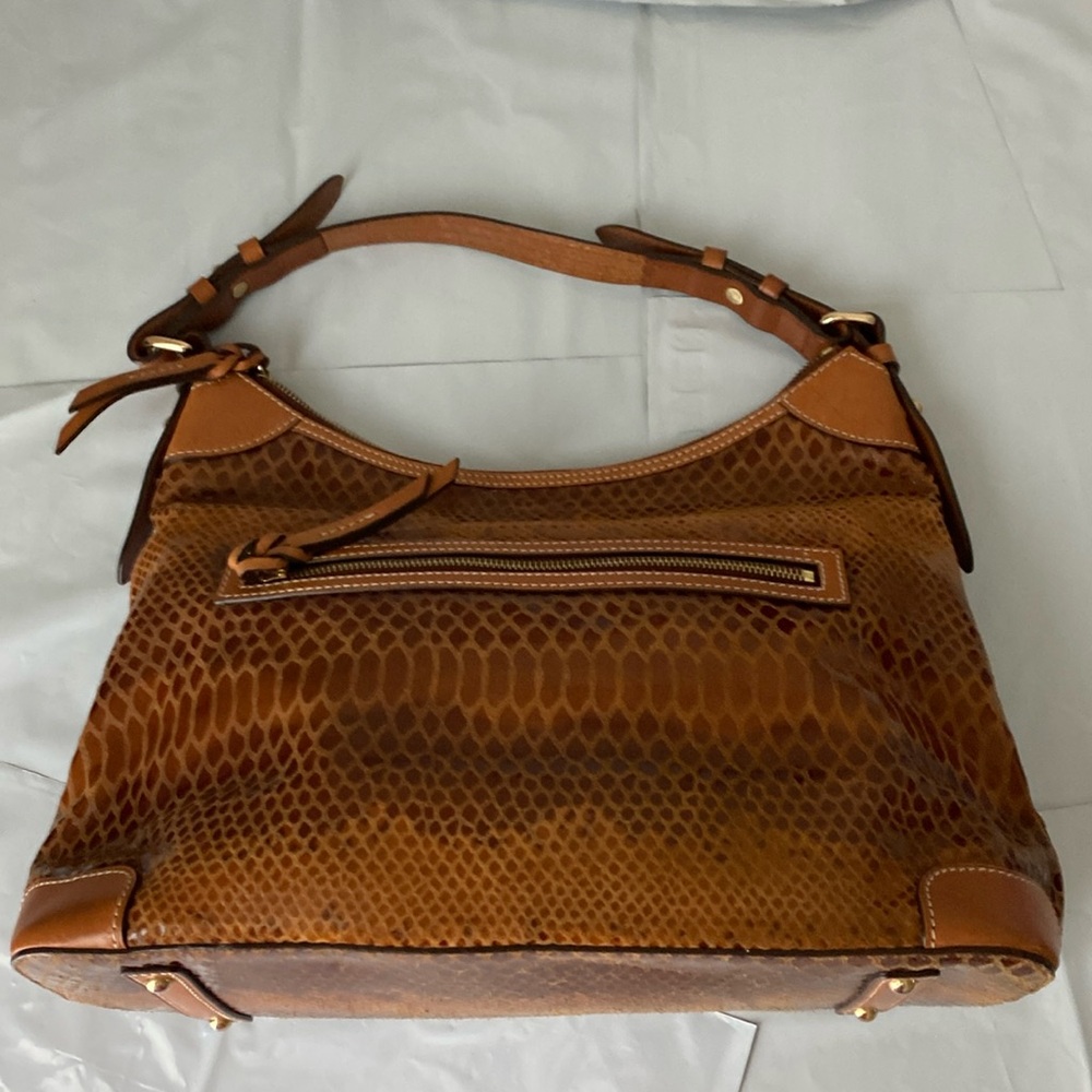 Dooney & Bourke Erica Brown Python Leather Hobo B… - image 2